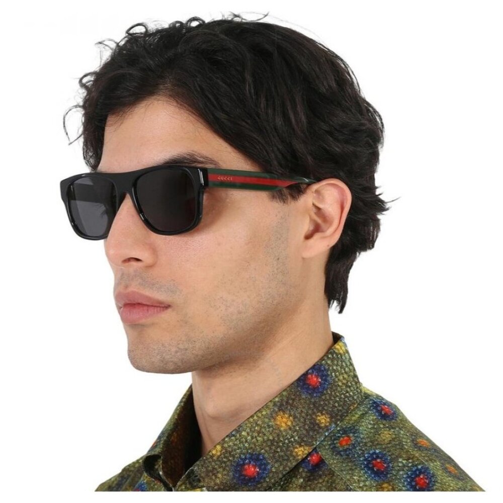 NEW GUCCI GG0341S 001 MEN BLACK SUNGLASSES - Picture 3 of 5